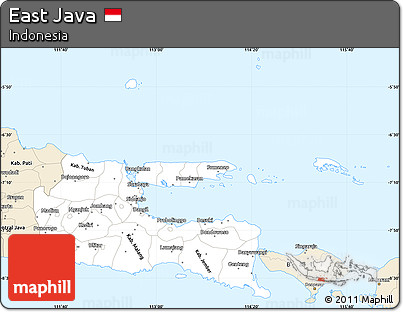 Classic Style Simple Map of East Java