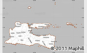 Gray Simple Map of East Java, cropped outside