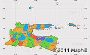 Political Simple Map of East Java, cropped outside