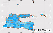 Political Shades Simple Map of East Java, cropped outside