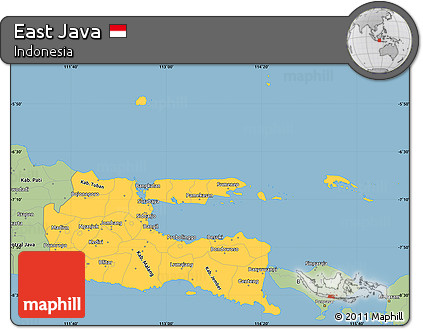 Savanna Style Simple Map of East Java