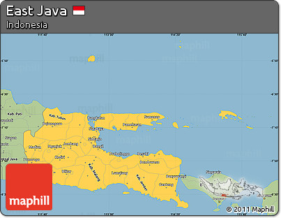 Savanna Style Simple Map of East Java