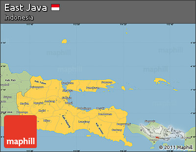 Savanna Style Simple Map of East Java