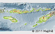 Physical 3D Map of East Nusa Tenggara, semi-desaturated