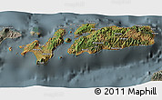 Satellite 3D Map of Kab. Alor, semi-desaturated