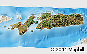 Satellite 3D Map of Kab. Alor, shaded relief outside