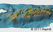 Satellite 3D Map of Kab. Alor, single color outside