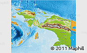 Physical 3D Map of Irian Jaya, political outside