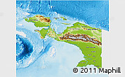 Physical 3D Map of Irian Jaya, single color outside