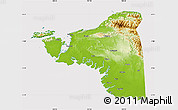 Physical Map of Kab. Sorong, cropped outside