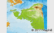 Physical Map of Kab. Sorong, political outside