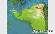 Physical Map of Kab. Sorong, satellite outside