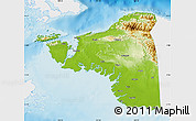 Physical Map of Kab. Sorong, single color outside