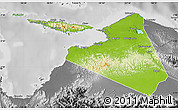 Physical Map of Kab. Yapen Waropen, desaturated