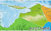 Physical Map of Kab. Yapen Waropen, political outside