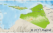 Physical Map of Kab. Yapen Waropen, shaded relief outside