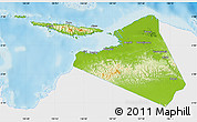 Physical Map of Kab. Yapen Waropen, single color outside