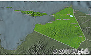Satellite Map of Kab. Yapen Waropen, semi-desaturated