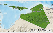 Satellite Map of Kab. Yapen Waropen, shaded relief outside