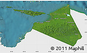 Satellite Map of Kab. Yapen Waropen, single color outside