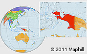 Political Location Map of Irian Jaya, highlighted country