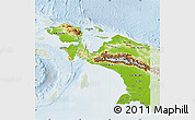 Physical Map of Irian Jaya, lighten