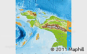 Physical Map of Irian Jaya, political outside