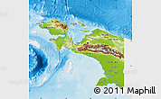 Physical Map of Irian Jaya, single color outside