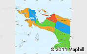 Political Simple Map of Irian Jaya, single color outside, borders and labels