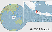 Savanna Style Location Map of Kodya. Jakarta Selatan, highlighted country, highlighted parent region, hill shading