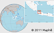 Gray Location Map of Kodya. Jakarta Utara, highlighted country, highlighted parent region