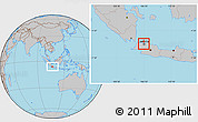 Gray Location Map of Kodya. Jakarta Utara, highlighted parent region