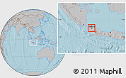 Gray Location Map of Kodya. Jakarta Utara, hill shading