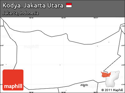 Blank Simple Map of Kodya. Jakarta Utara