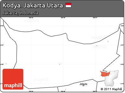 Blank Simple Map of Kodya. Jakarta Utara