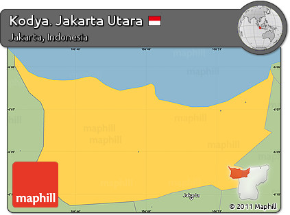 Savanna Style Simple Map of Kodya. Jakarta Utara