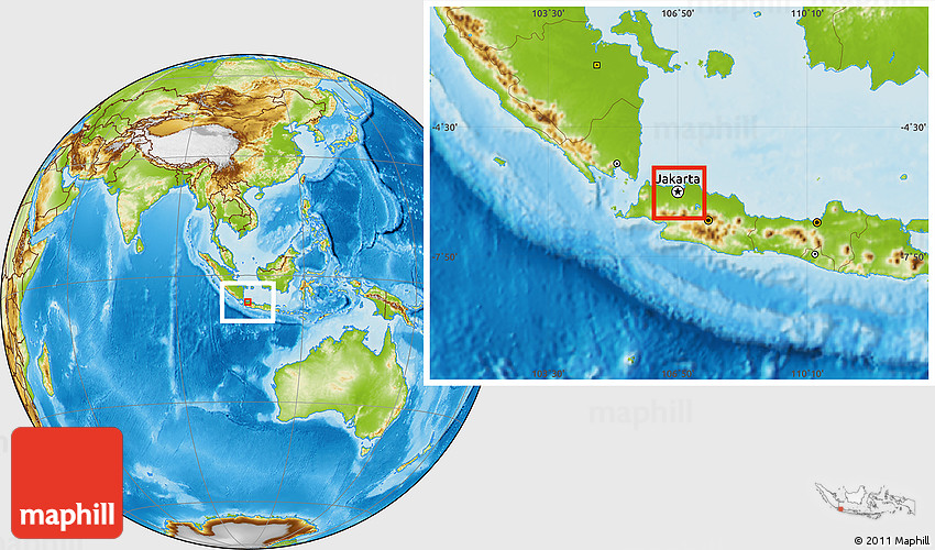 Physical Location Map of Jakarta