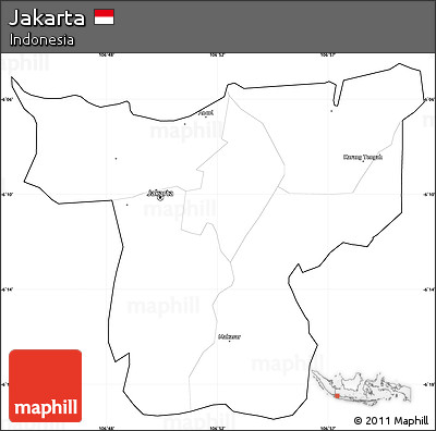 Blank Simple Map of Jakarta, cropped outside
