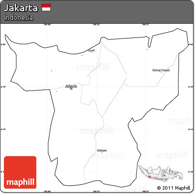 Blank Simple Map of Jakarta, cropped outside
