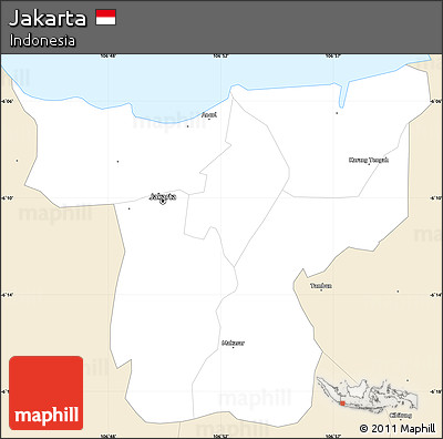 Classic Style Simple Map of Jakarta