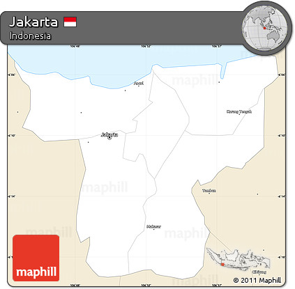 Classic Style Simple Map of Jakarta