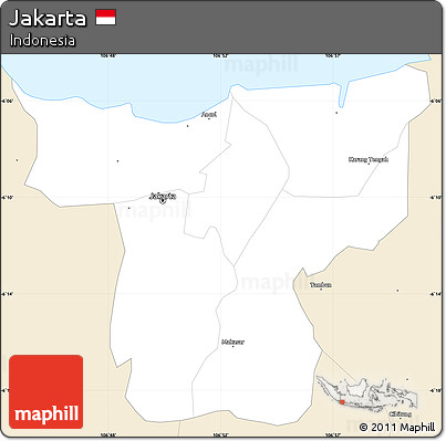 Classic Style Simple Map of Jakarta