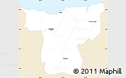 Classic Style Simple Map of Jakarta, single color outside