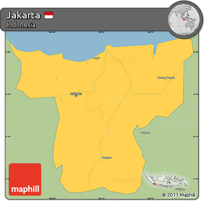 Savanna Style Simple Map of Jakarta