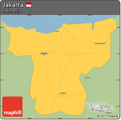 Savanna Style Simple Map of Jakarta