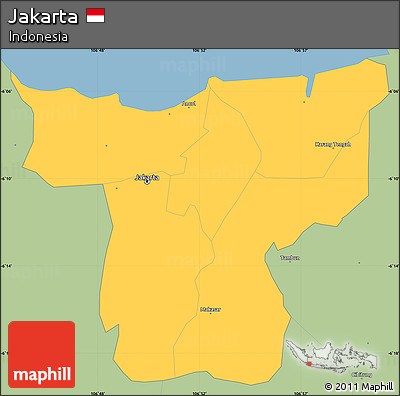 Savanna Style Simple Map of Jakarta