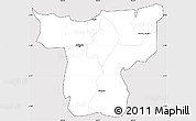Silver Style Simple Map of Jakarta, cropped outside