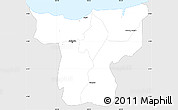 Silver Style Simple Map of Jakarta, single color outside