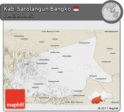 Classic Style 3D Map of Kab. Sarolangun Bangko