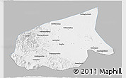 Gray 3D Map of Kab. Sarolangun Bangko, single color outside